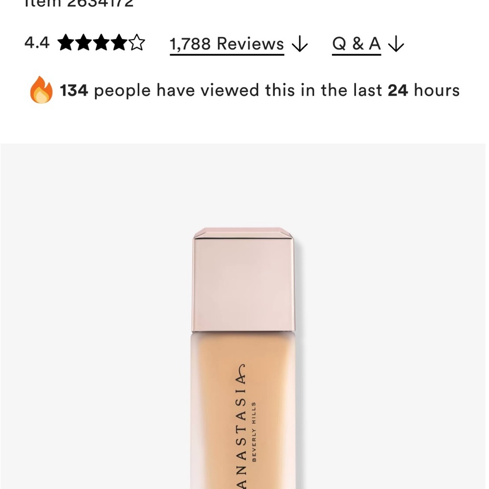 Anastasia Beverly Hills Cream Foundation Matte Finish shade 2w
